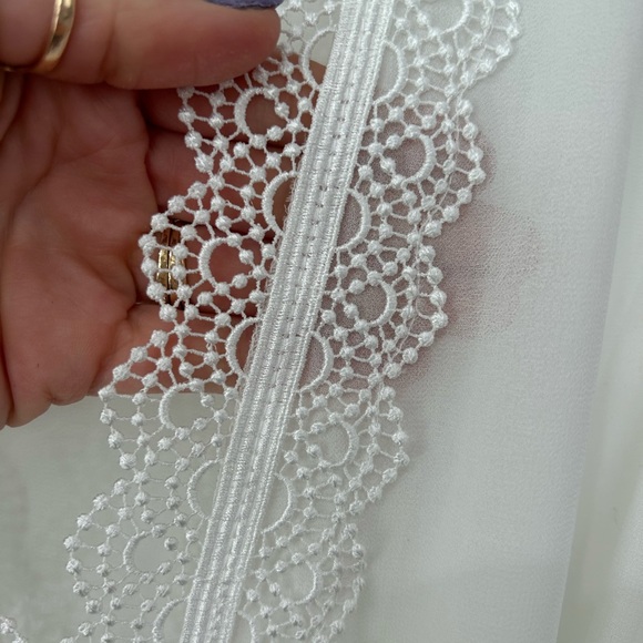 Elegant White Lace Trim Robe - Picture 10 of 11